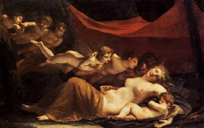 Frank Blackwell Mayer The Sleep of Venus and Cupid France oil painting art